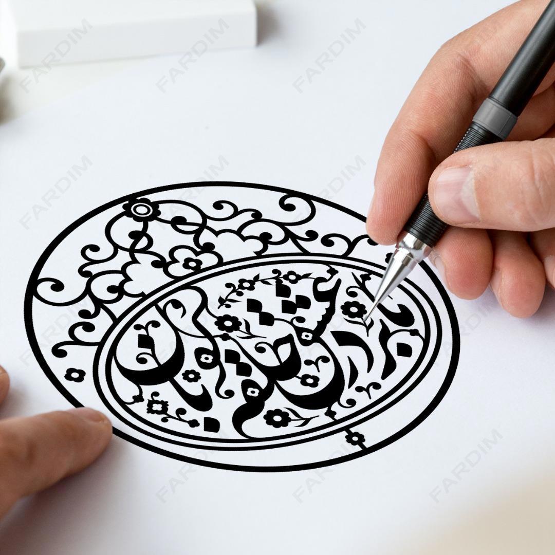 طرح وکتور تایپوگرافی و حروف نگاری از شعر ( ما بر در عشق حلقه کوبان )